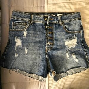 Eunina Distressed Denim Women Shorts Size M